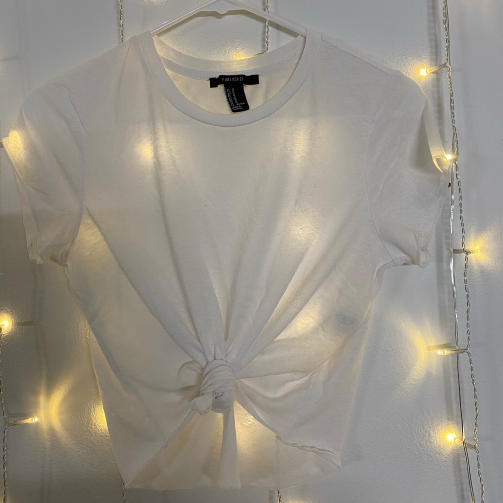 Plain white crop top